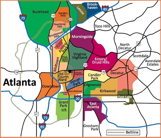 Map of Atlanta neighborhoods