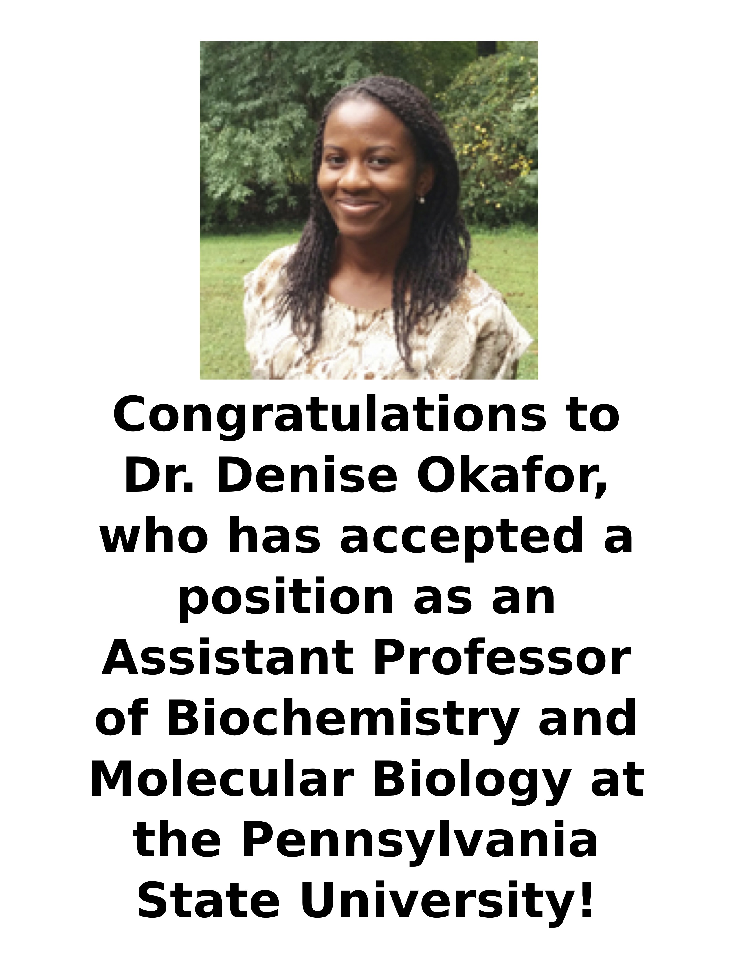 Denise Okafor New Position