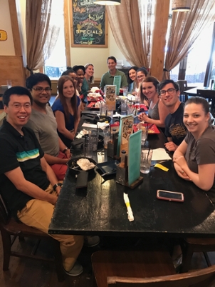 Lab Lunch at Tin Lizzy's to celebrate Emily's Defense 