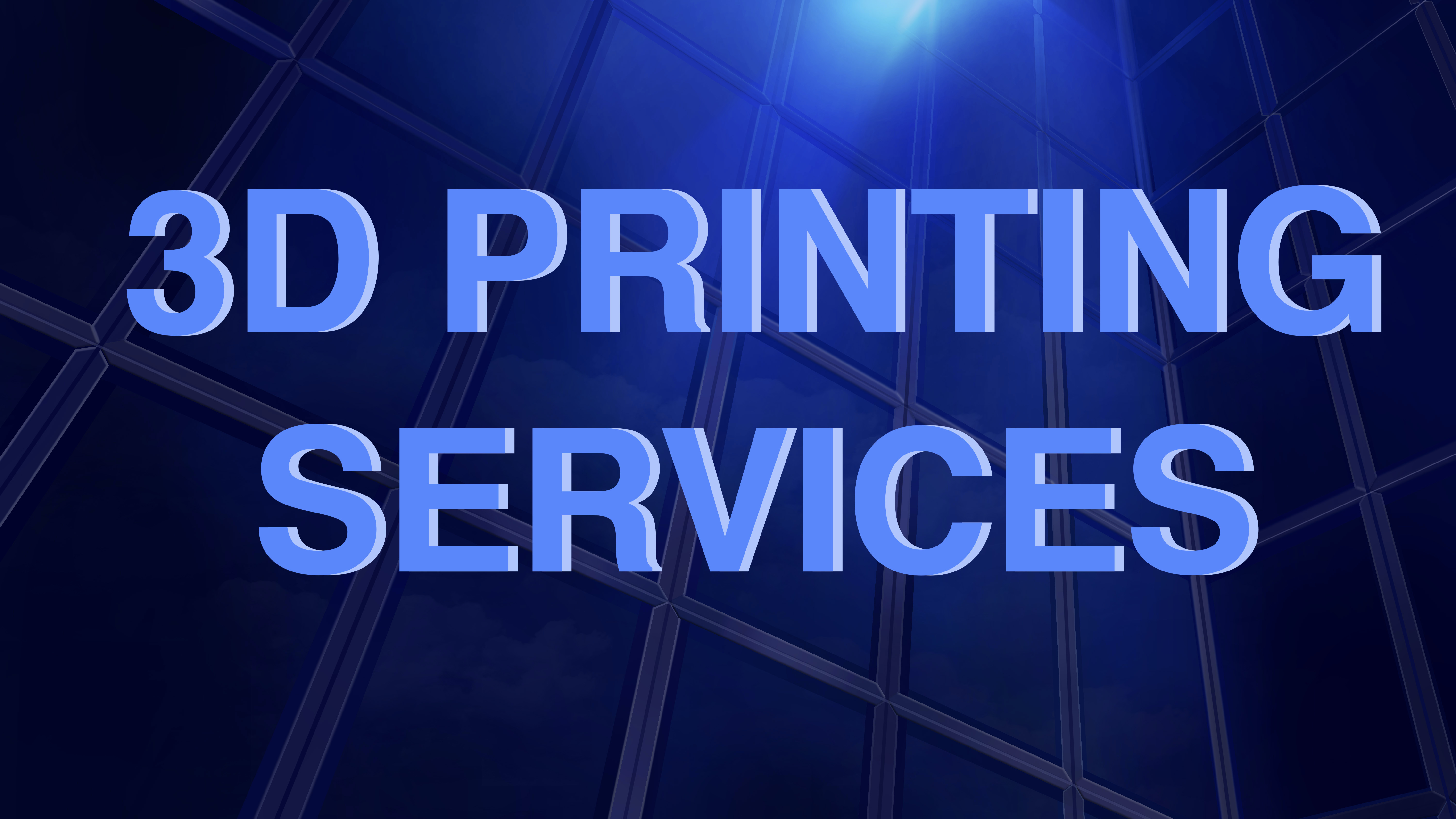 Image with blue background and text - 3D Printing Services