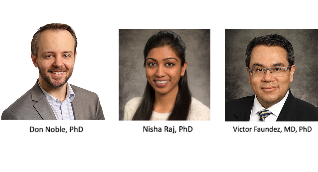 URC awards recipients - Dr. Noble, Raj, and Faundez for 2023