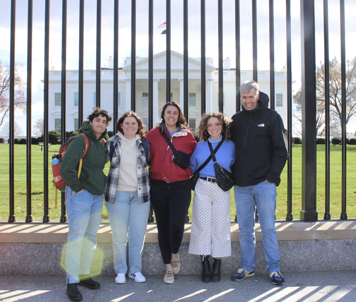 Emory lab members in front of U.S.A. Whitehouse