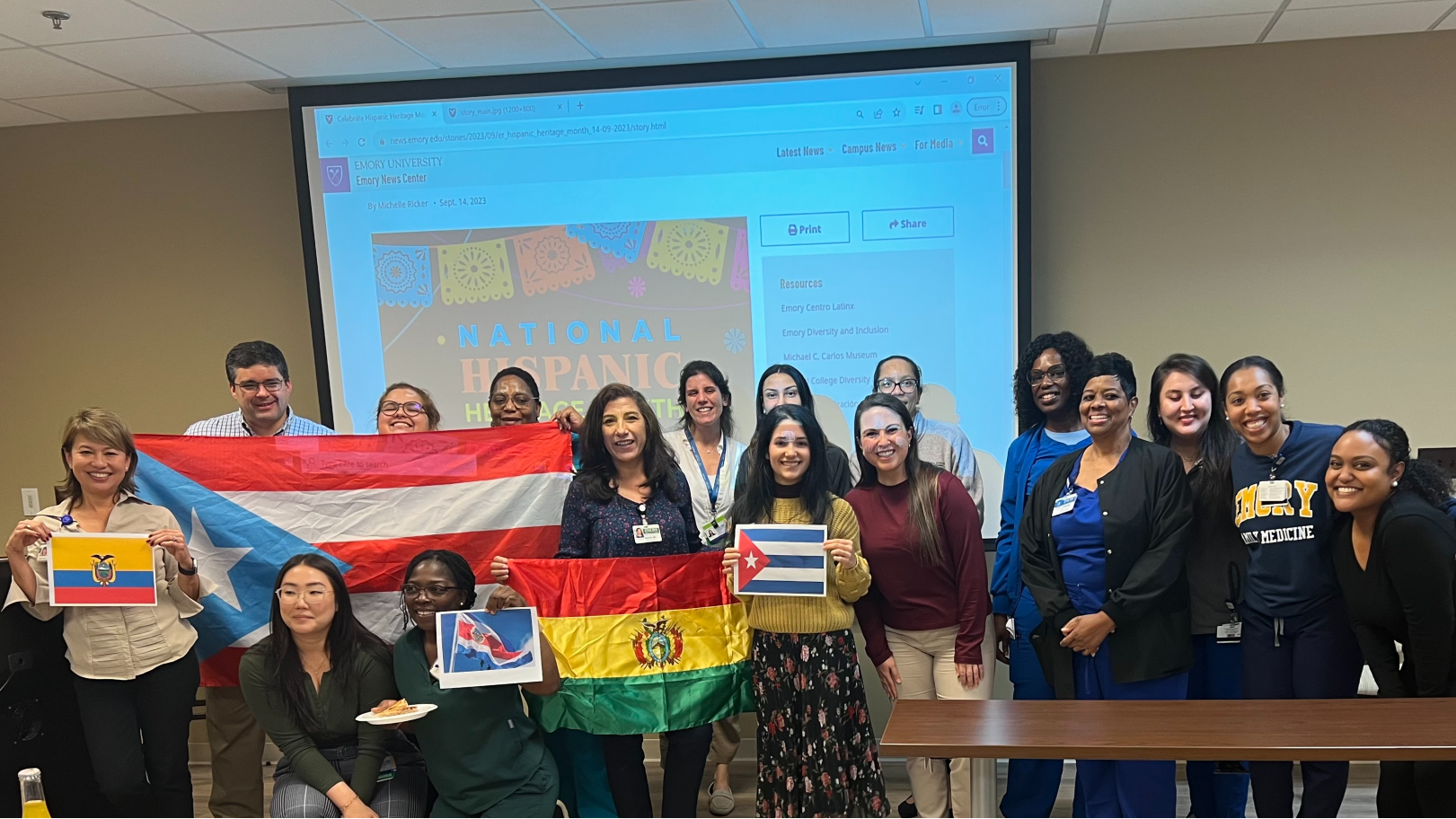 Faculty, residents, and clinic staff from Dunwoody Family Medicine celebrating Hispanic Heritage Month 2023