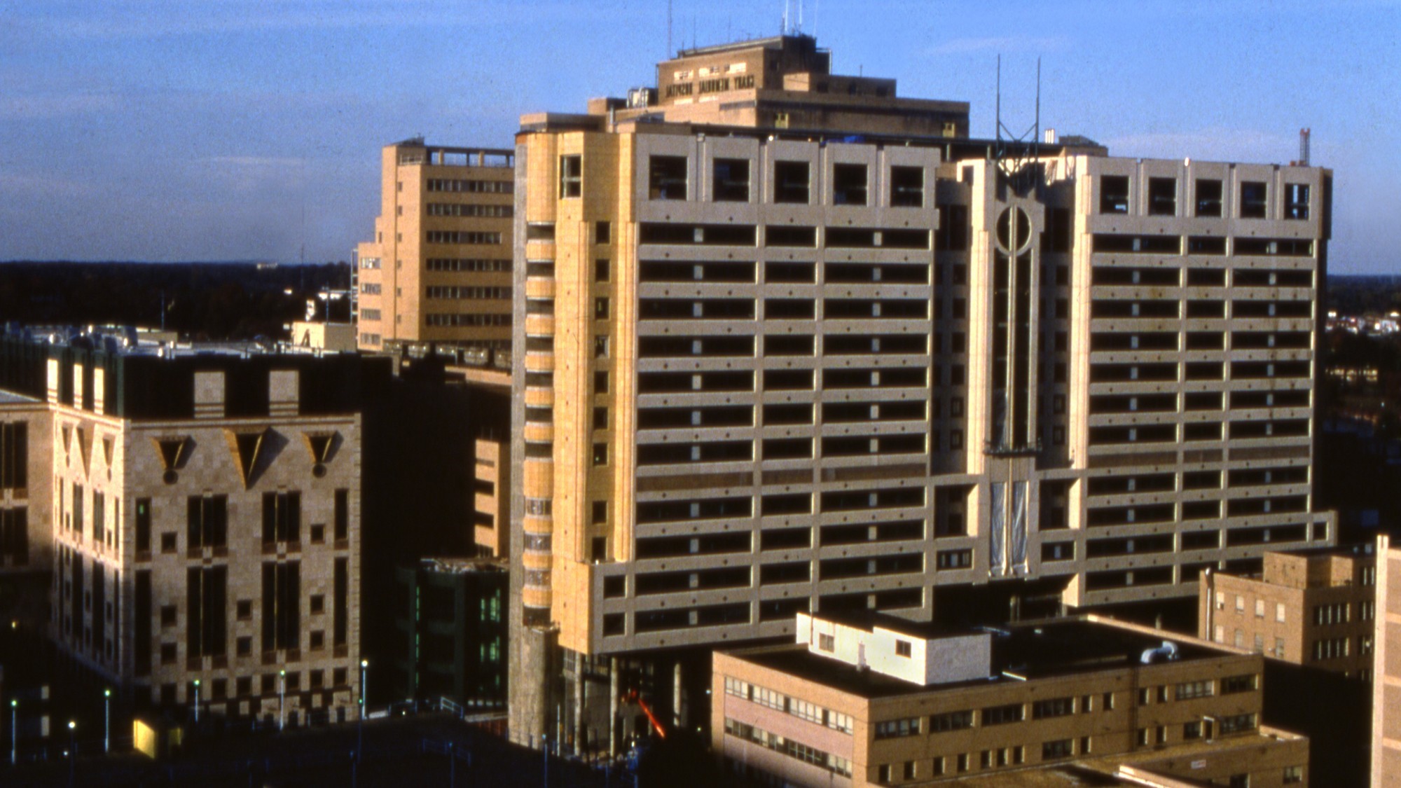 The exterior of the Grady Building from a high angle