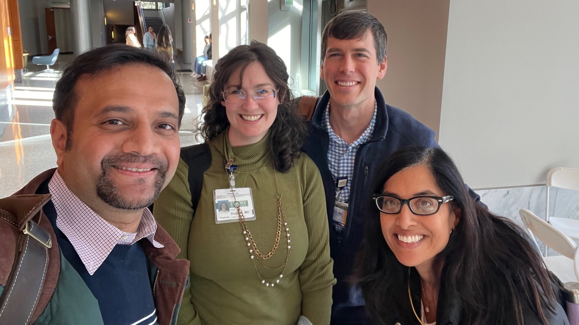 Drs. Ambar Kulshreshtha, Sarah Dupont, Ryan Smith, and Neena Ghose at the 2025 Emory School of Medicine Learning to Be Better Teachers Workshop