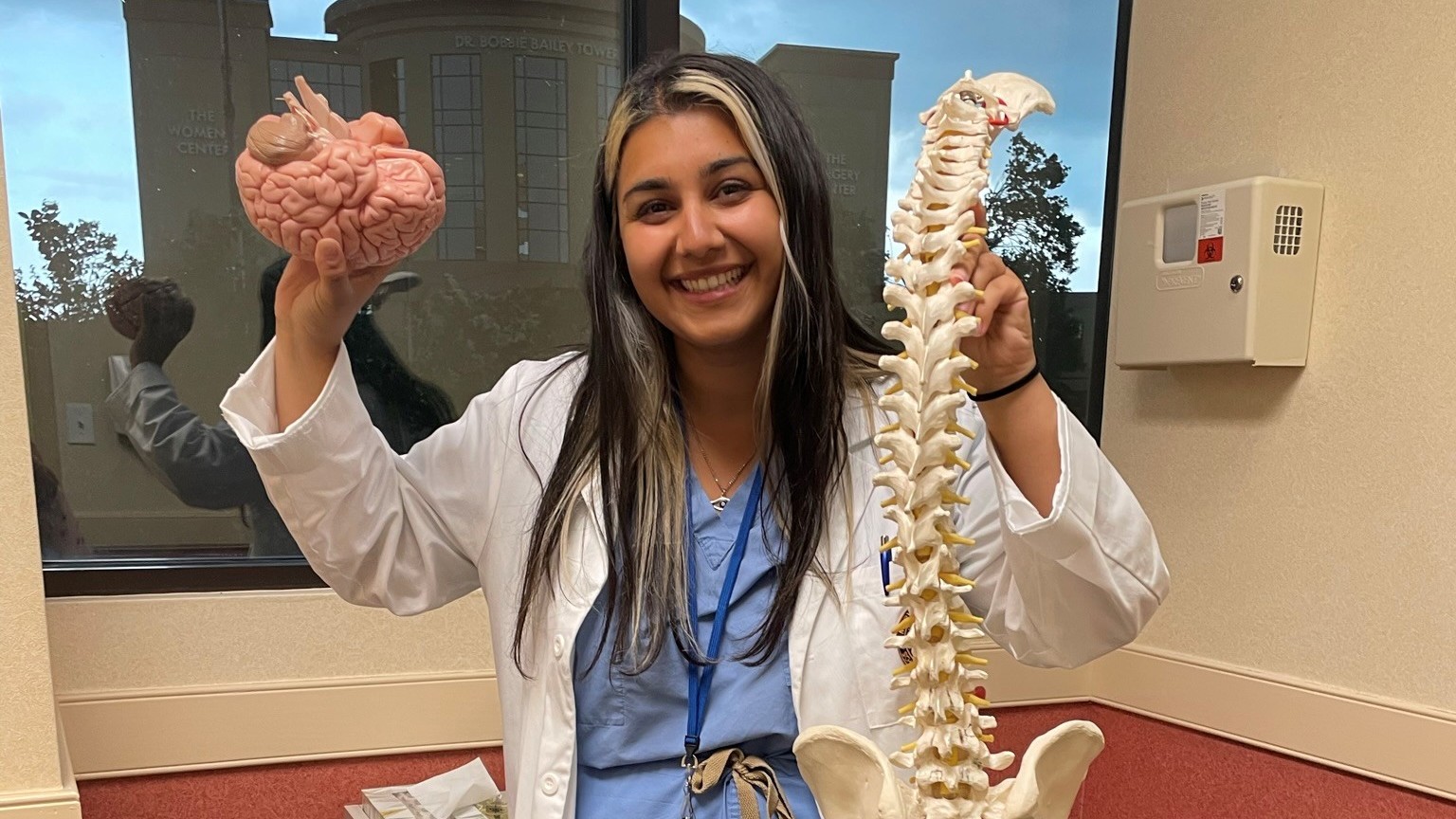 PA student Kathy Yadegar on her neurosurgery rotation