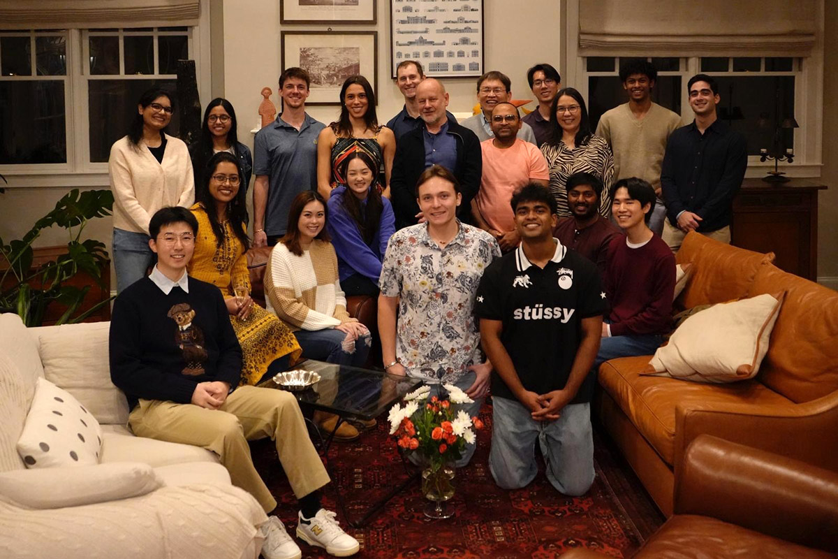 Waller Lab team in a casual group setting.