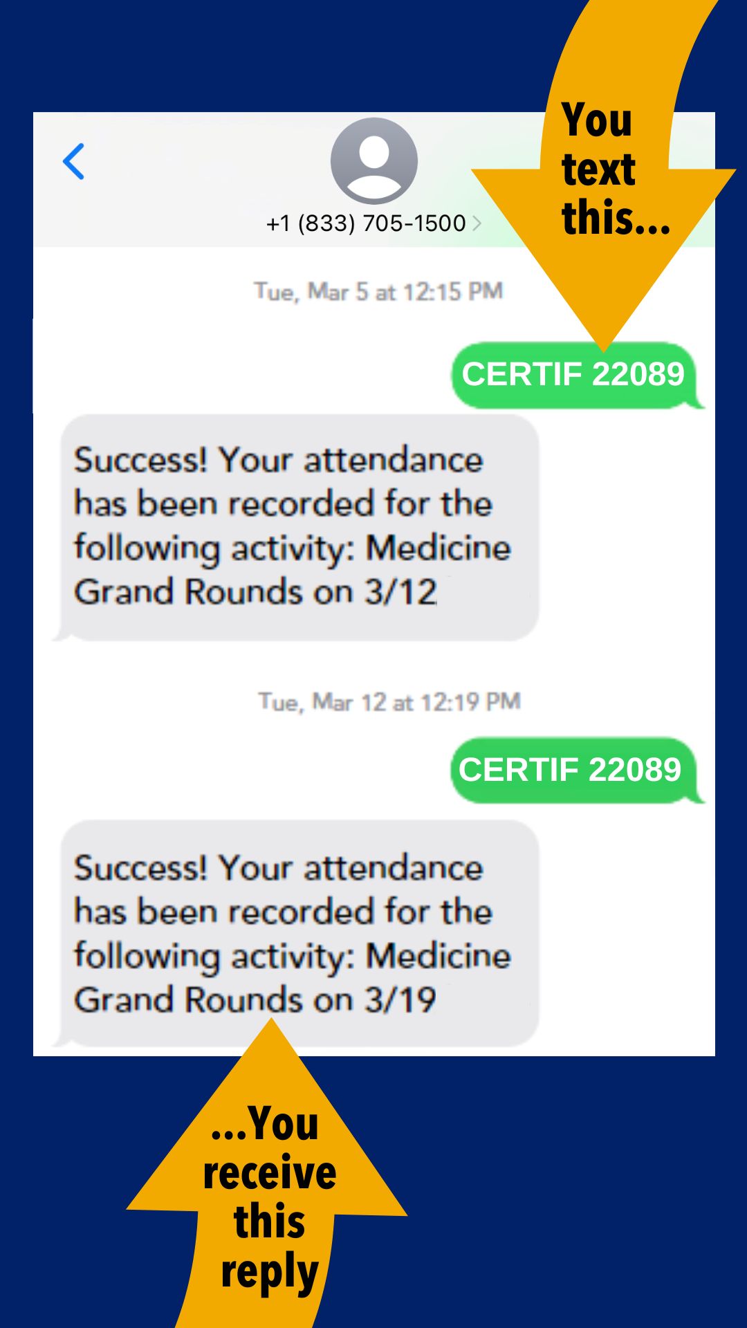 CME Tracker texting instructions