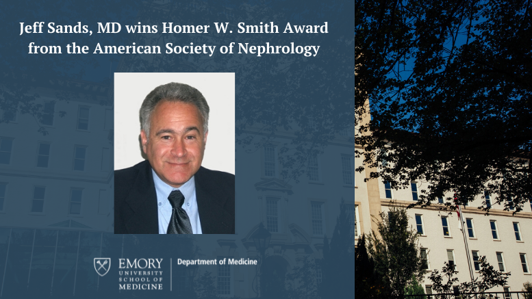 Jeff Sands, MD Homer Smith Award announcement