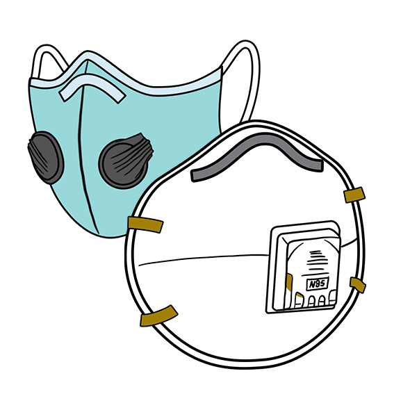 respirator and mask with exhalation valve