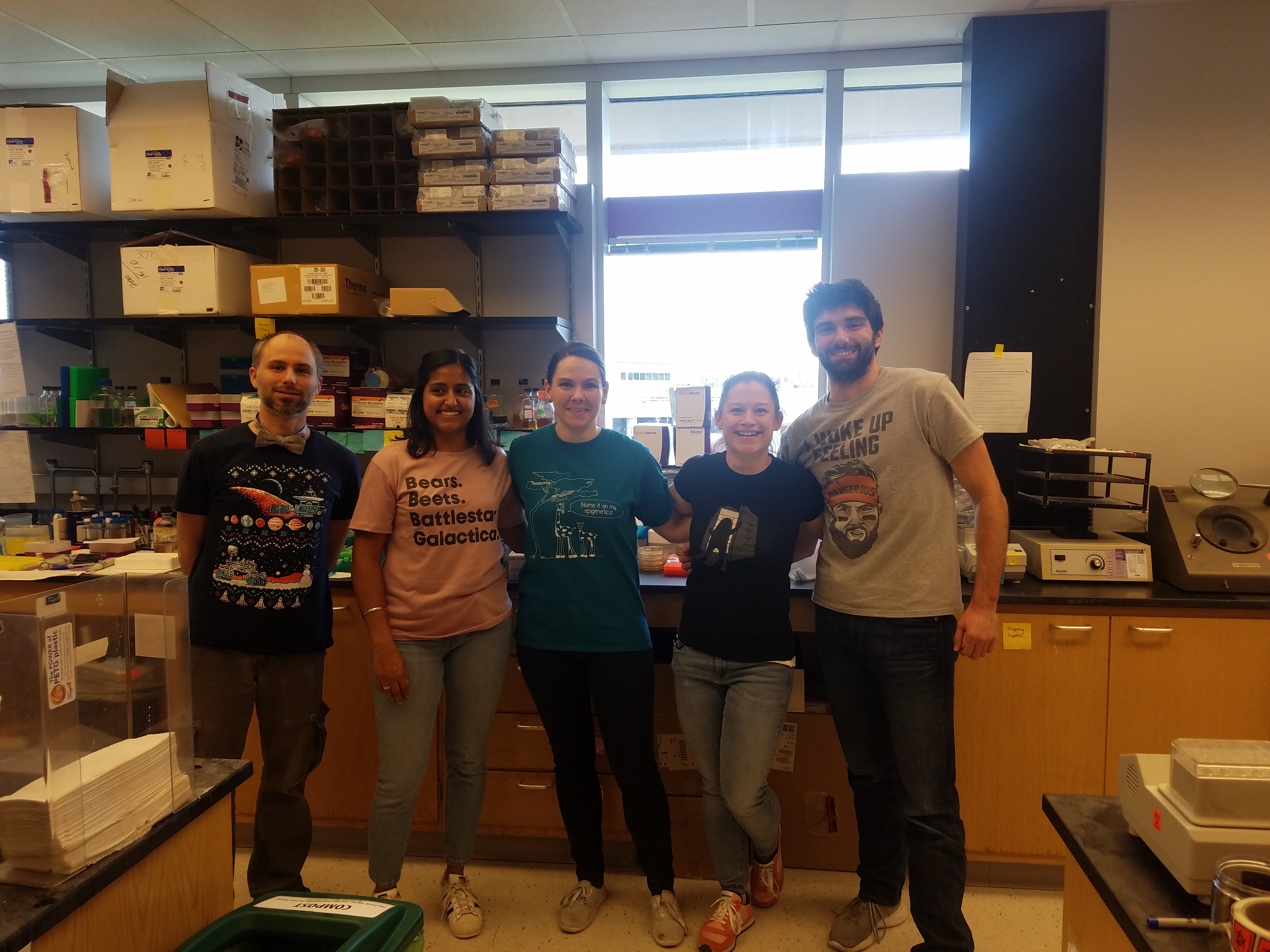 Fun t-shirt day in the lab, 2019