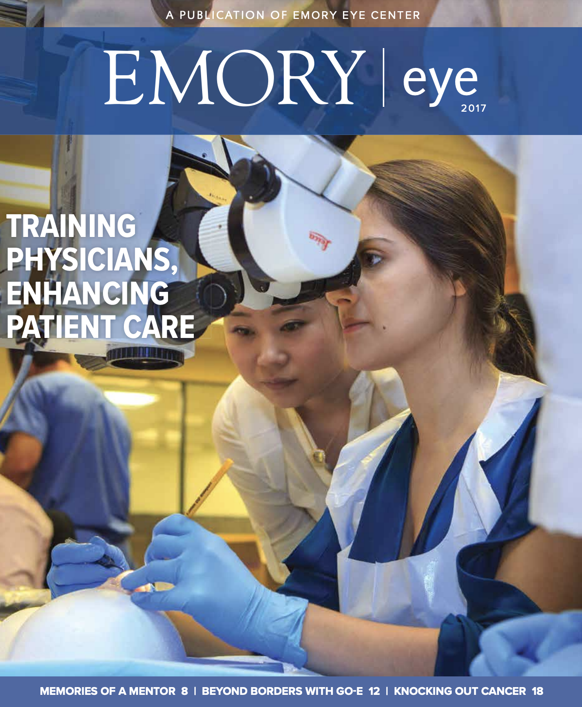 Magazine cover, entitled Training Physicians, Enhancing Patient Care with photo of a technician being trained on diagnostic equipment
