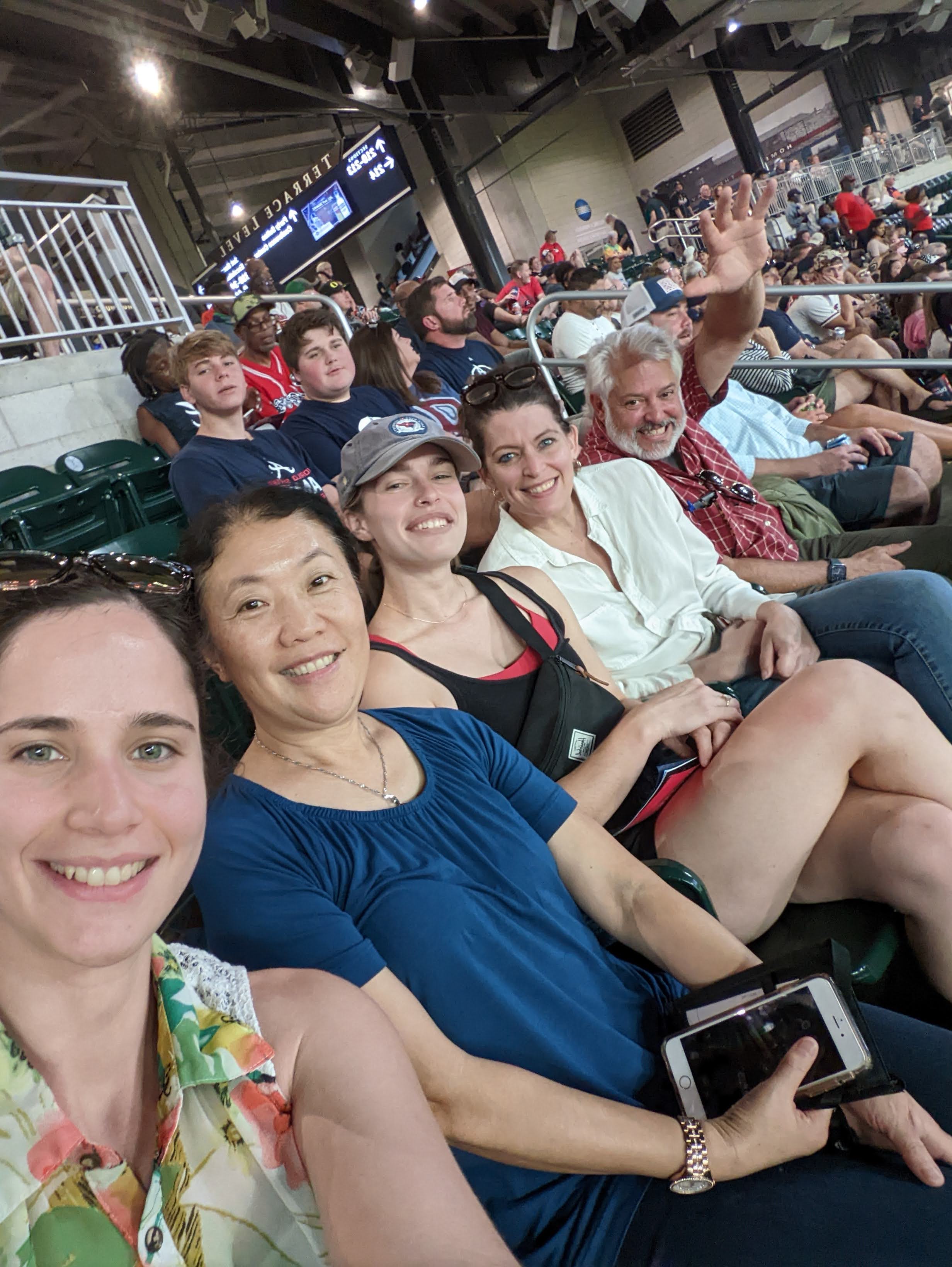 Lab outing to Atlanta’s Braves game, 2022 Analia, Guiying, Gigi (rotation student), Kymry and Nael