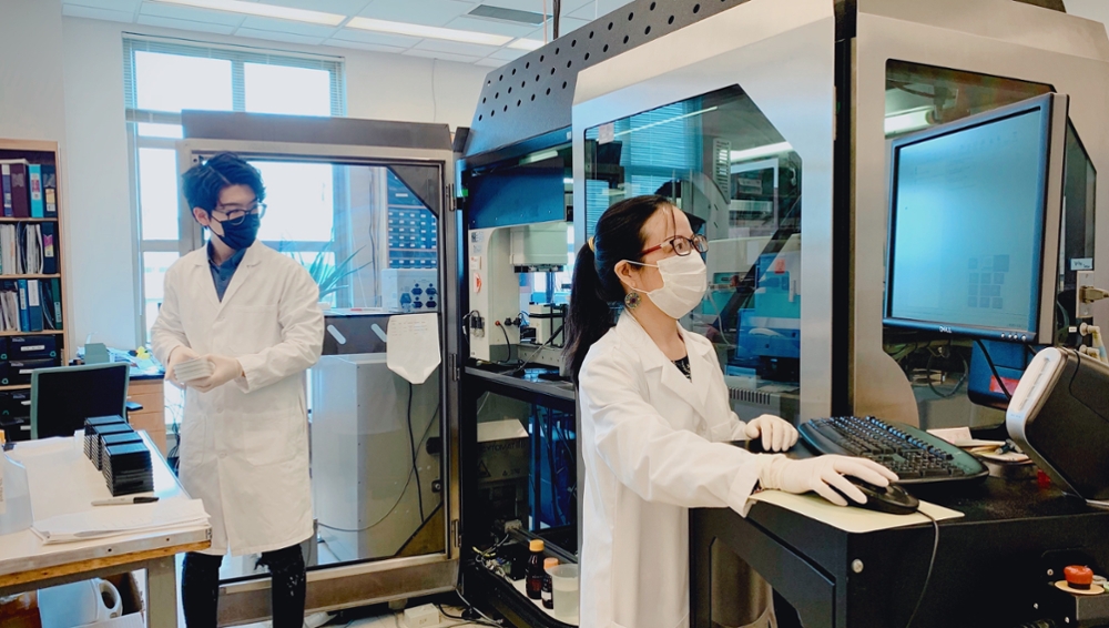 Yuhong Du and Xuan Yang keep robots running and drive COVID-19 and therapeutic discovery projects forward in the Emory Chemical Biology Discovery Center