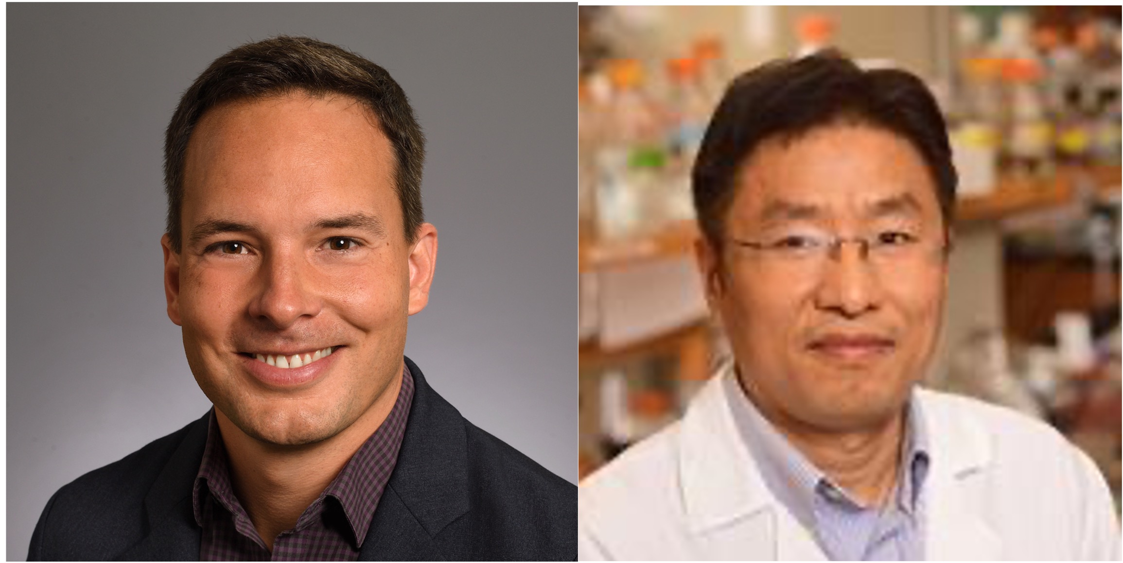 composite of two headshots of men