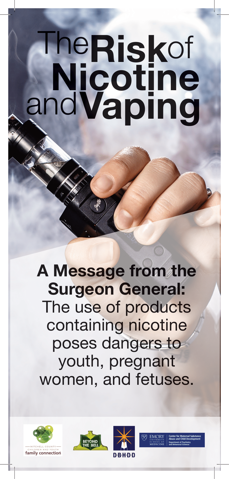 The Risk of Vaping Nicotine Rack Card