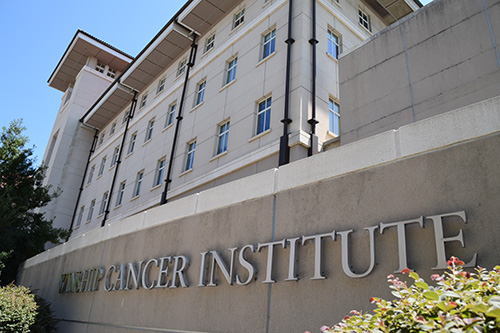 Image of Winship Cancer Institute's main building on the Clifton campus.