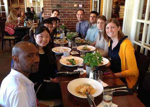 Yu Lab celebrating Lauren's paper getting accepted in 2014.