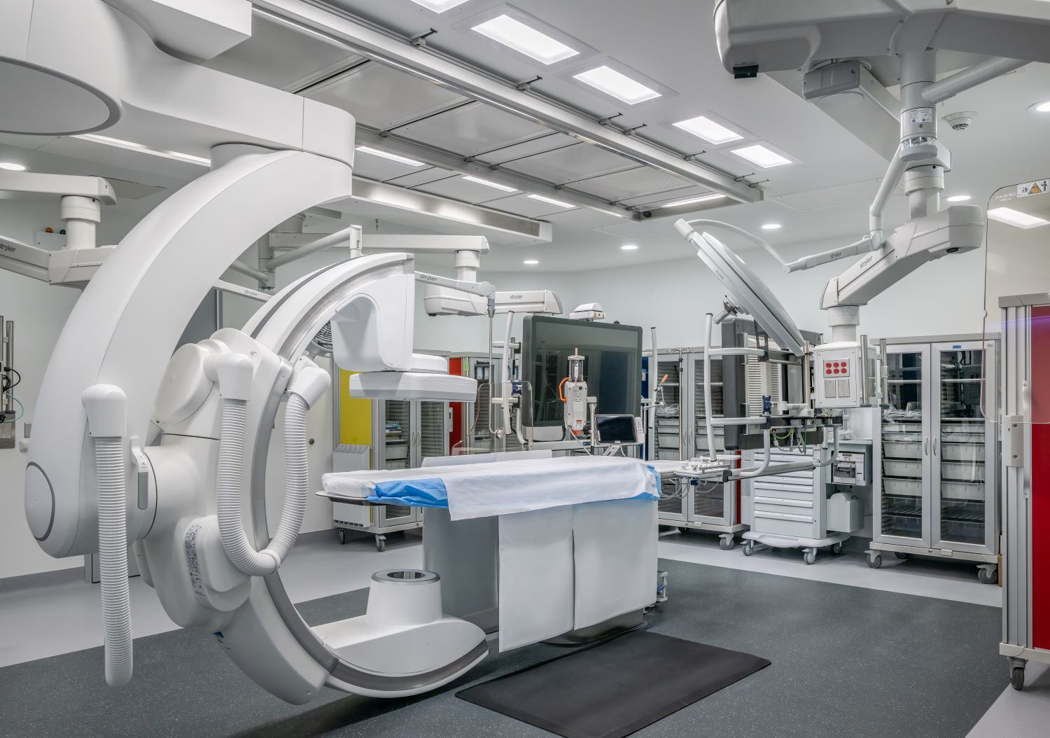 large ct imaging machine in a large medical procedure room