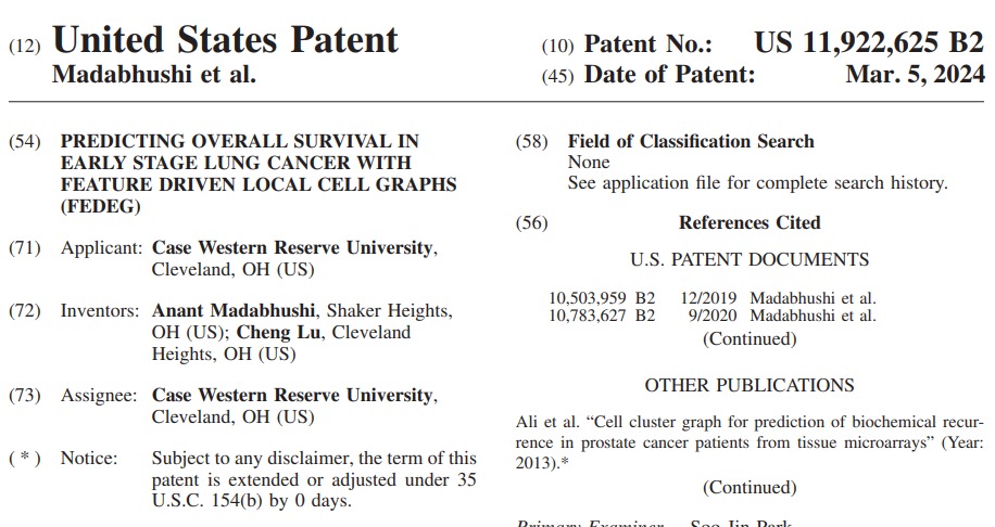 image of patent award for 11922625b2