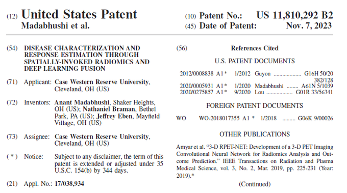 image of patent award for 11810292b2