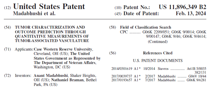 image of patent award #11,896,349 B2