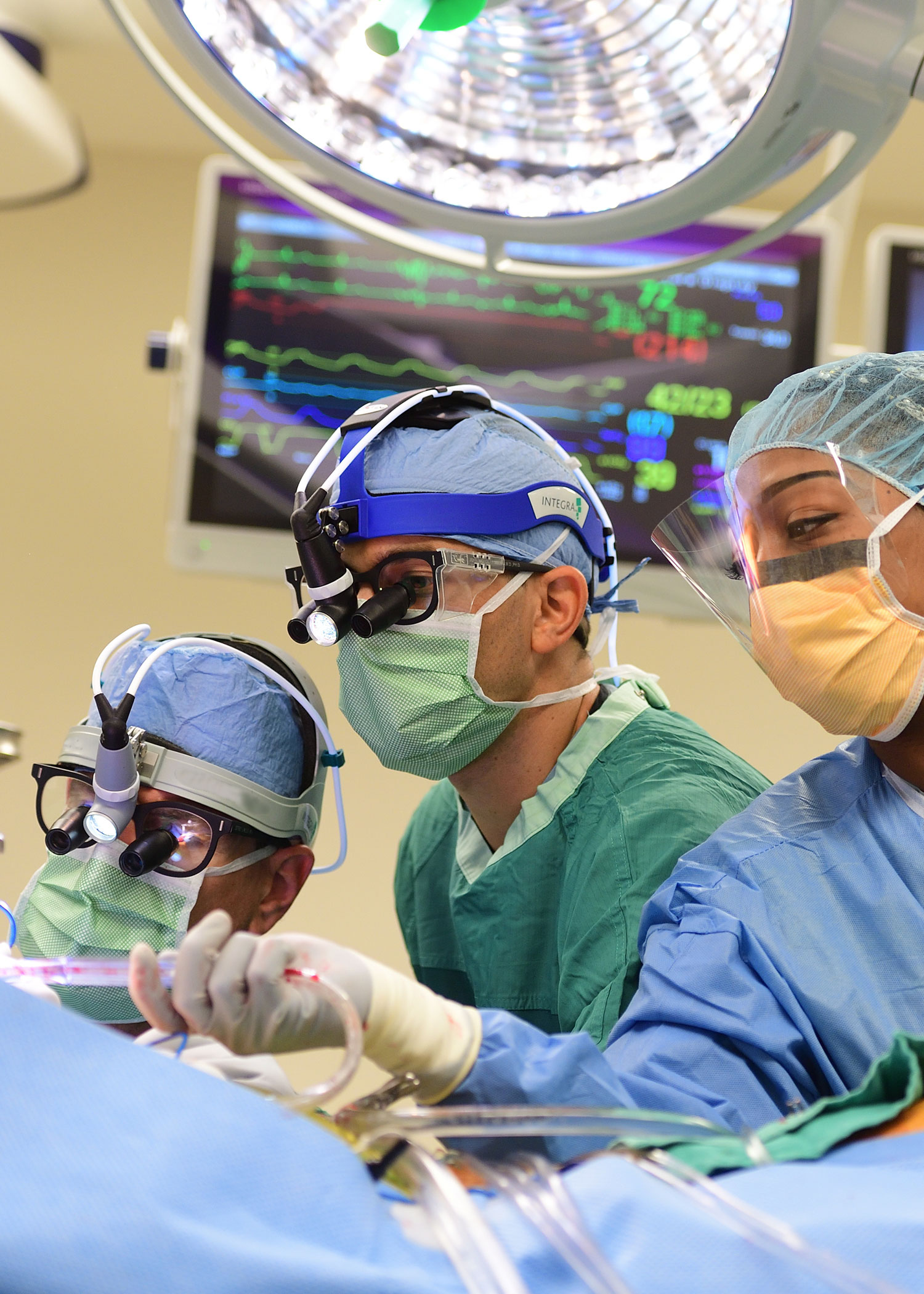 Surgical team performing a procedure.e