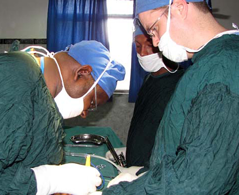 Dr. Jonathan Pollock in surgery at Soddo Hospital.