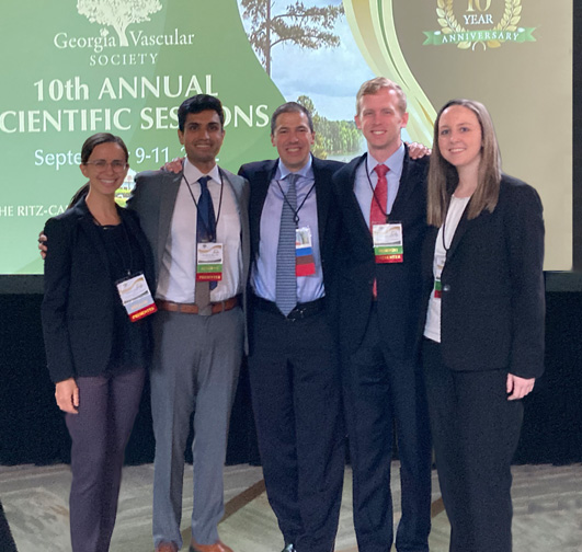 Vascular surgery resident presenters and Guillermo Escobar at 2022 GVS Meeting.