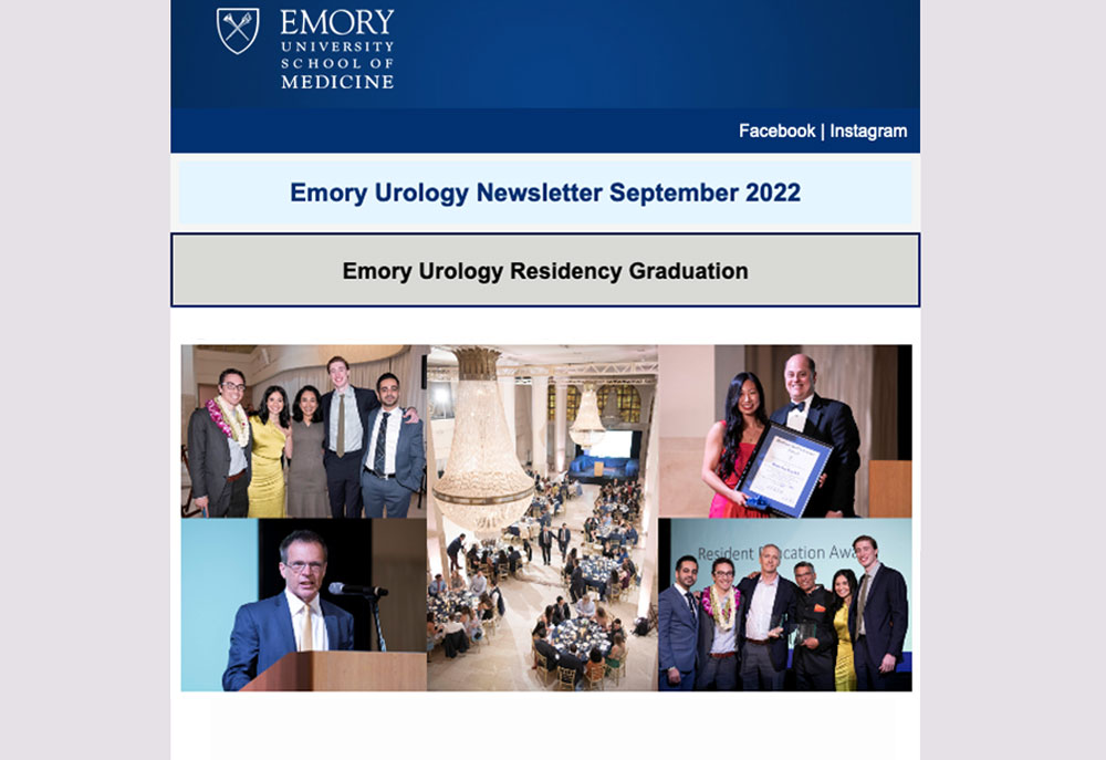 Graphic image for Emory Urology's e-newsletter.