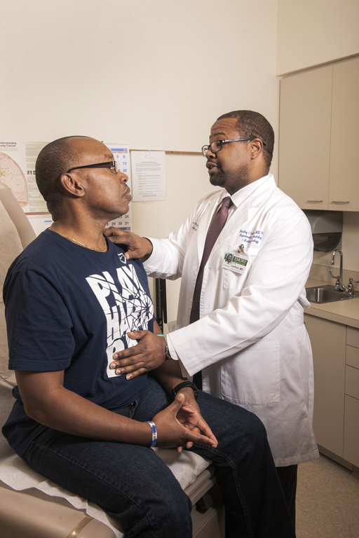 Doctor examining a patient