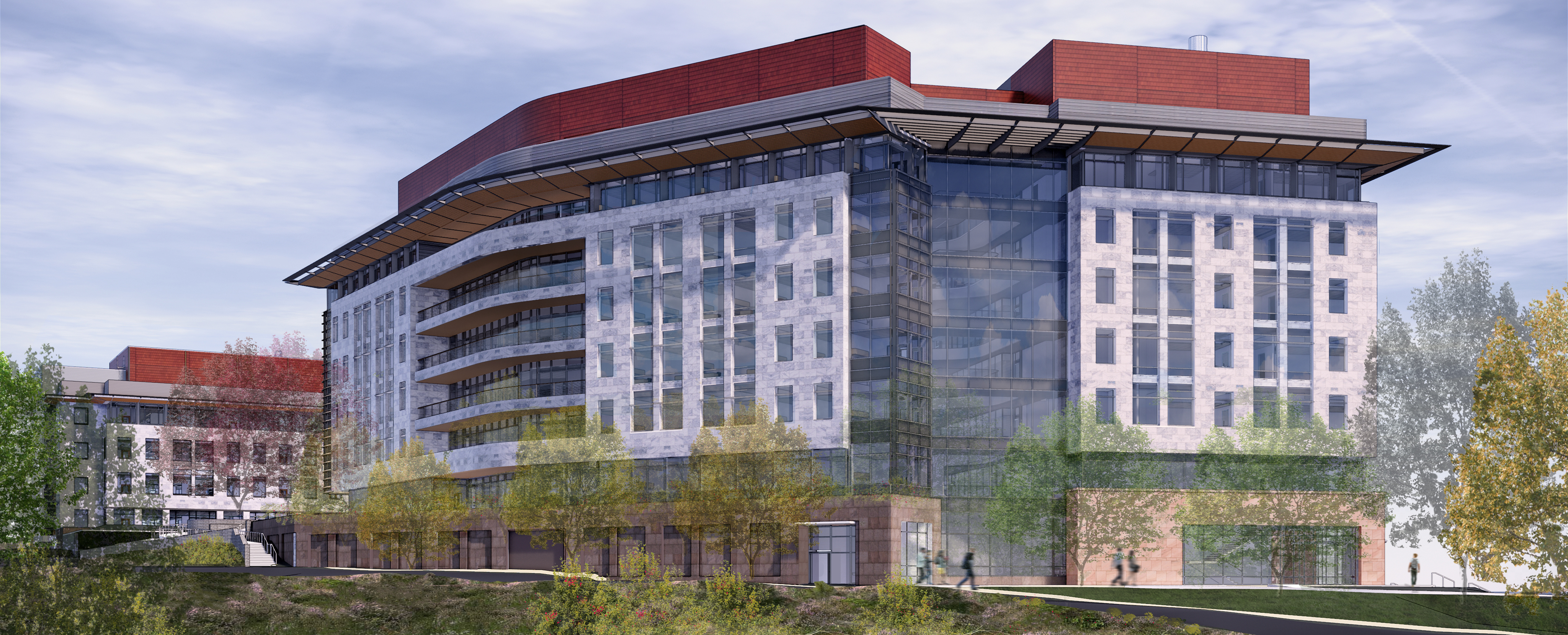 drawing of exterior of new building