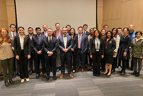 Radiation oncology faculty, physician residents and medical physics residents at the 2023 Resident Research Day event.