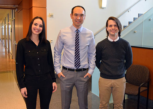 David Yu with Ashley Schlafstein and Jacob Wynne who received RSNA Research Medical Student Grants.