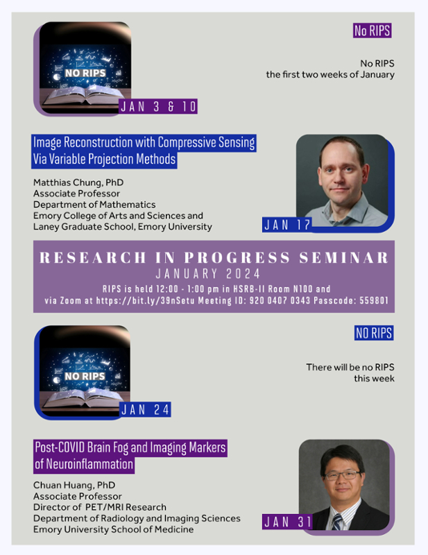 flyer showing two speakers presenting january 17 and 31