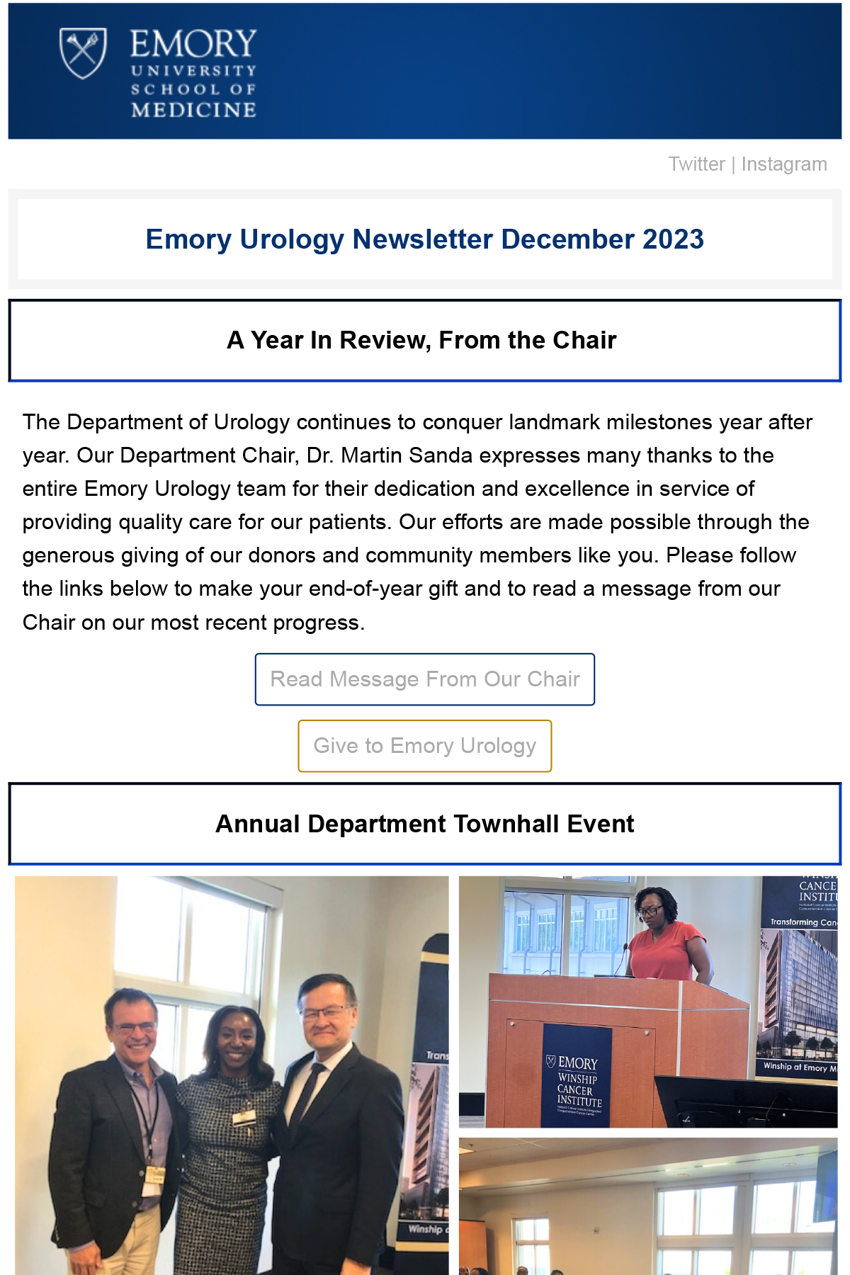 Emory Urology December 2023 Newsletter Thumbnail