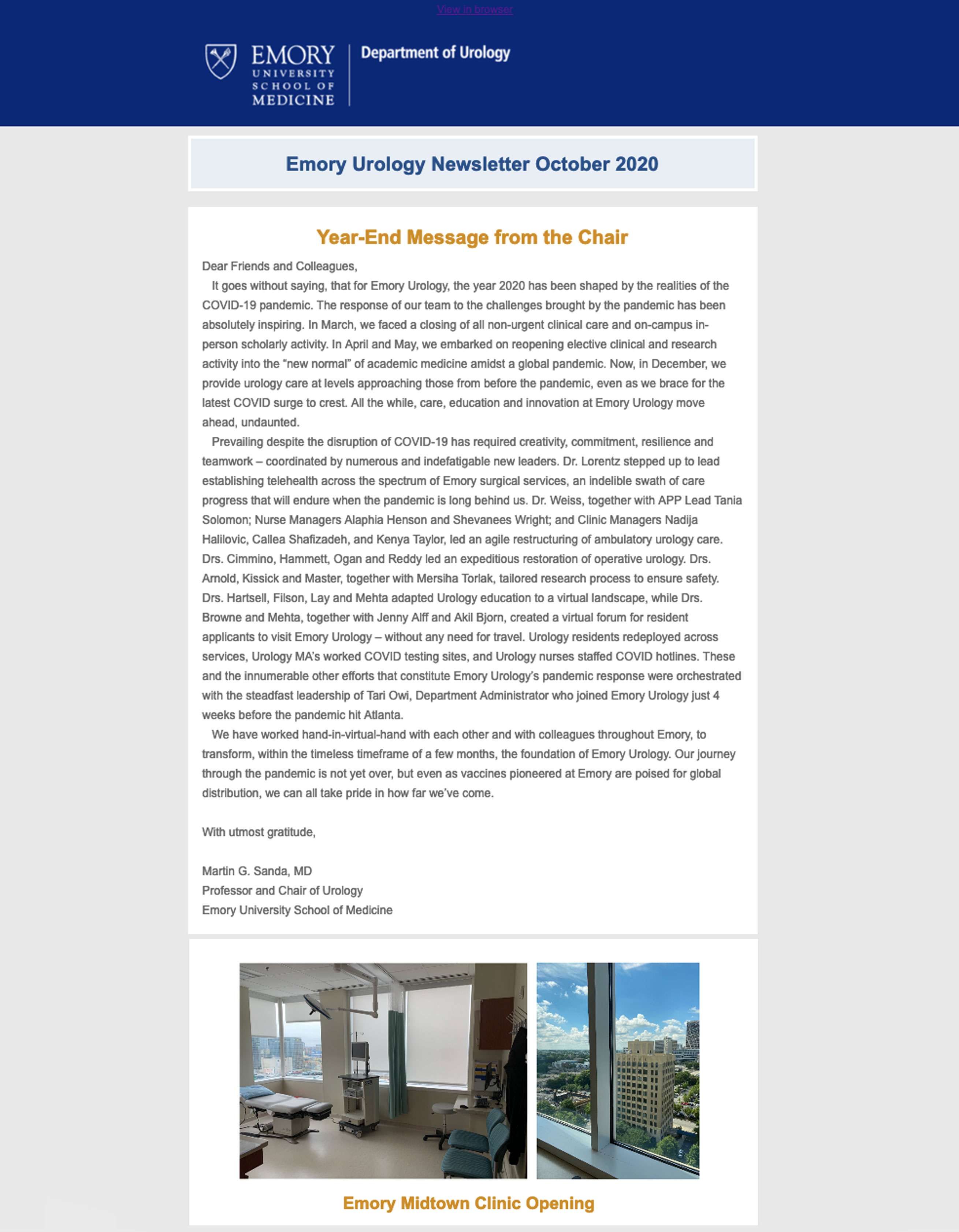 Emory Urology e-News October 2020 edition